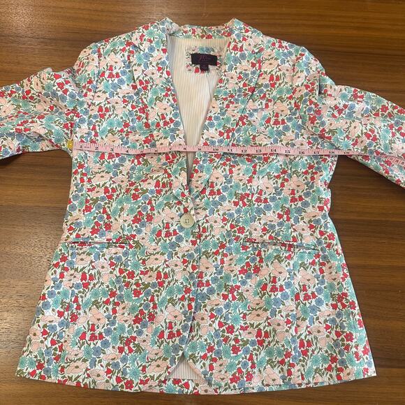 J. Crew Liberty Campbell Floral Cotton Blazer, Spring Career Wear, size 8 - Picture 6 of 13